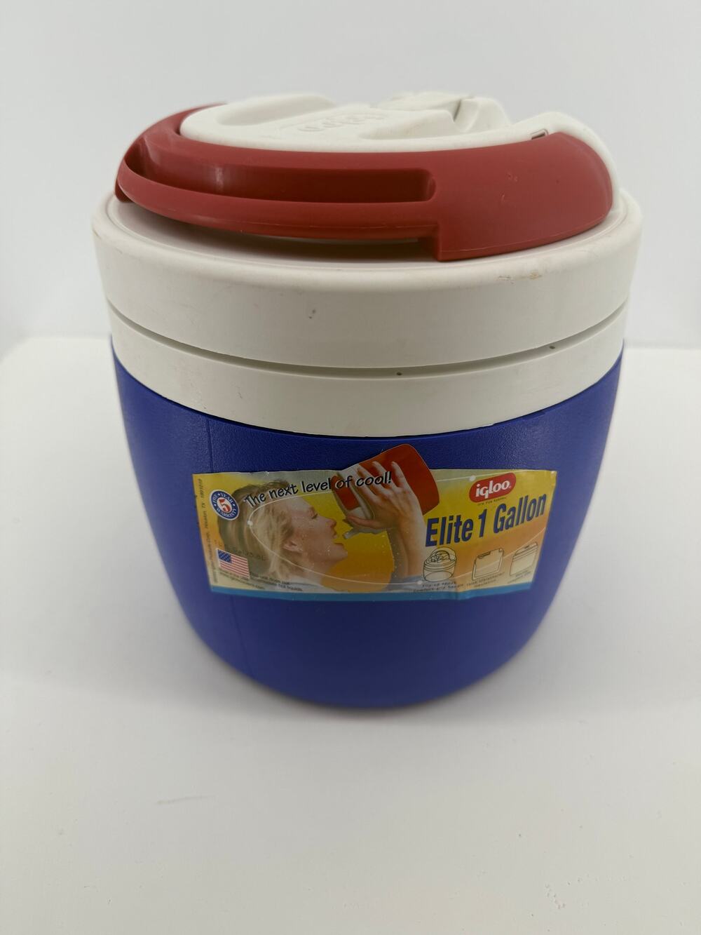 Igloo Elite 1 Gallon Blue White Red Insulated Beverage Cooler Jug With Handle